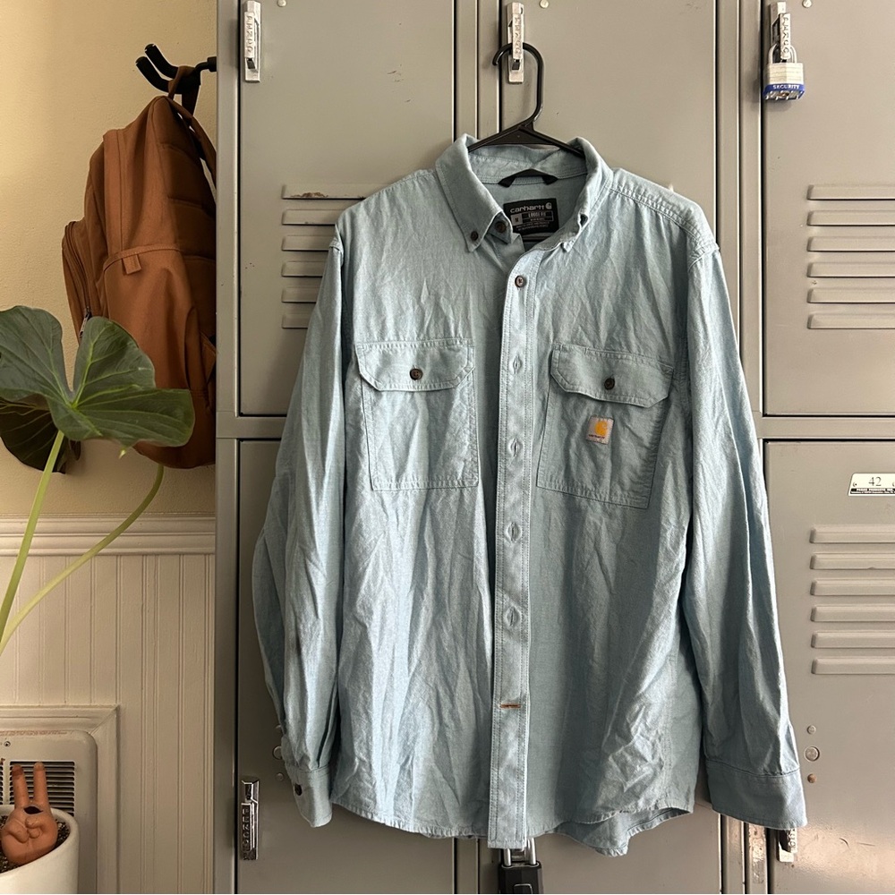 Carhartt Men's Loose Fit Midweight Chambray Long-Sleeve Shirt size M